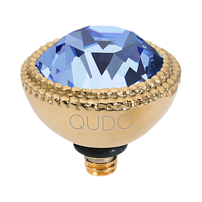 qudo fabero gold topper blue crystal collection light sapphire swarovski crystal