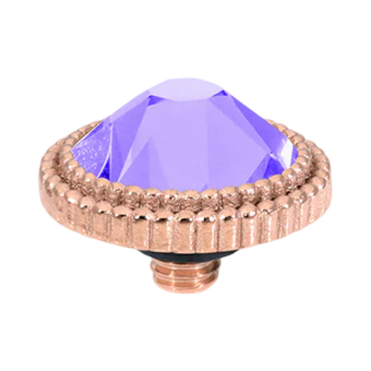 crystal purple ignite rose gold flat fabero qudo swarovski crystal topper