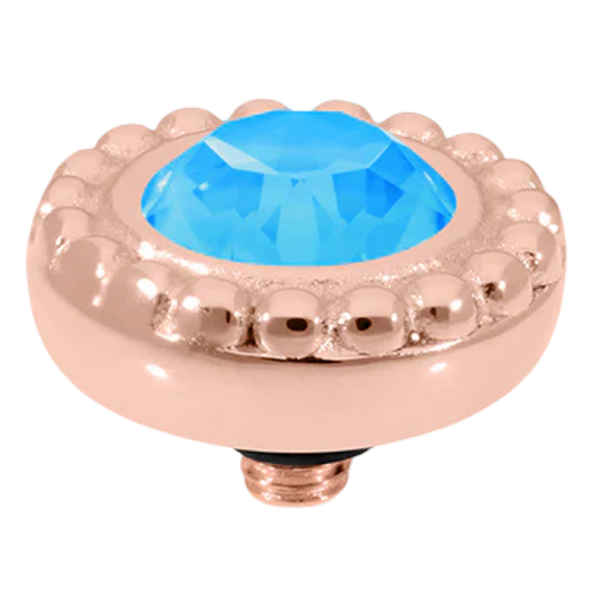 rose gold qudo ghiare topper blue crystal collection electric blue delite