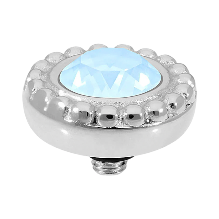 crystal blue ignite ghiarre qudo ilver topper interchangeable jewelry swaqrovski crystal