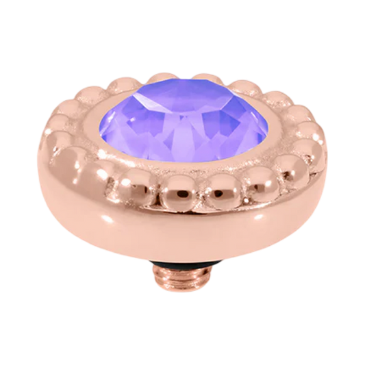 QUDO Ghiare rose gold, QUDO interchangeable jewelry, purple crystal jewelry, rose gold crystal topper, Swarovski crystal jewelry, interchangeable jewelry topper, purple jewelry, statement crystal jewelry, QUDO top, luxury crystal jewelry