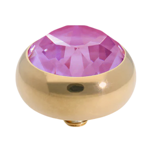 QUDO Sesto gold, QUDO interchangeable jewelry, purple crystal jewelry, gold crystal topper, Swarovski crystal jewelry, interchangeable jewelry topper, purple jewelry, statement crystal jewelry, QUDO top, luxury crystal jewelry