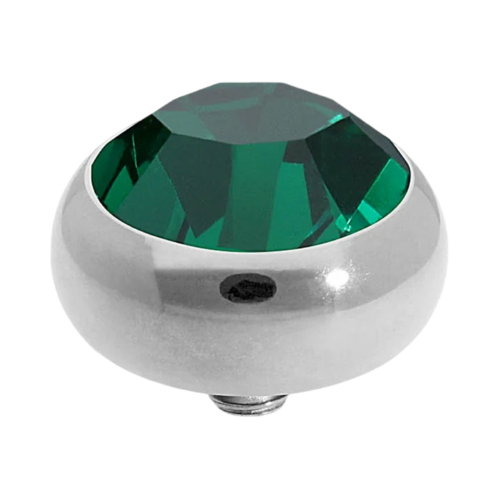 QUDO Sesto silver Green and Golden Collection, interchangeable jewelry, gold crystal topper, green crystal jewelry, golden crystal jewelry, QUDO topper, interchangeable ring topper, stackable jewelry, Swarovski crystal jewelry, luxury fashio