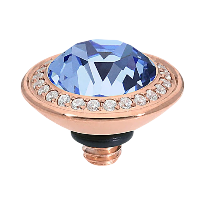 qudo light sapphire swarovski rose gold tondo deluxe topper