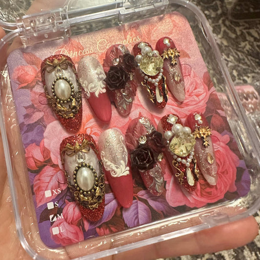 Red Velvet High Quality Nails أظافر مخملية حمراء عالية الجودة - Princess Cosmetics Qatar