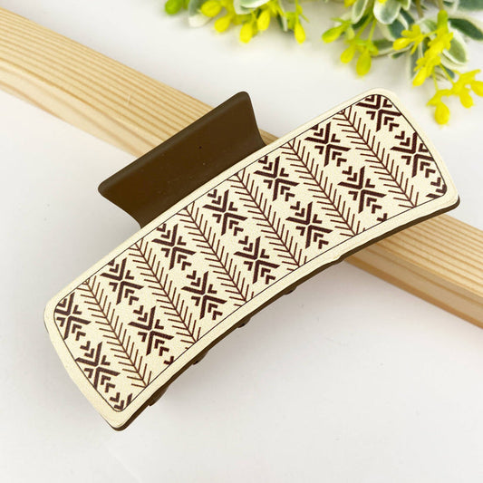 Retro PU simple hair clip for women: A