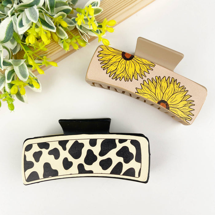 Retro PU simple hair clip for women: A
