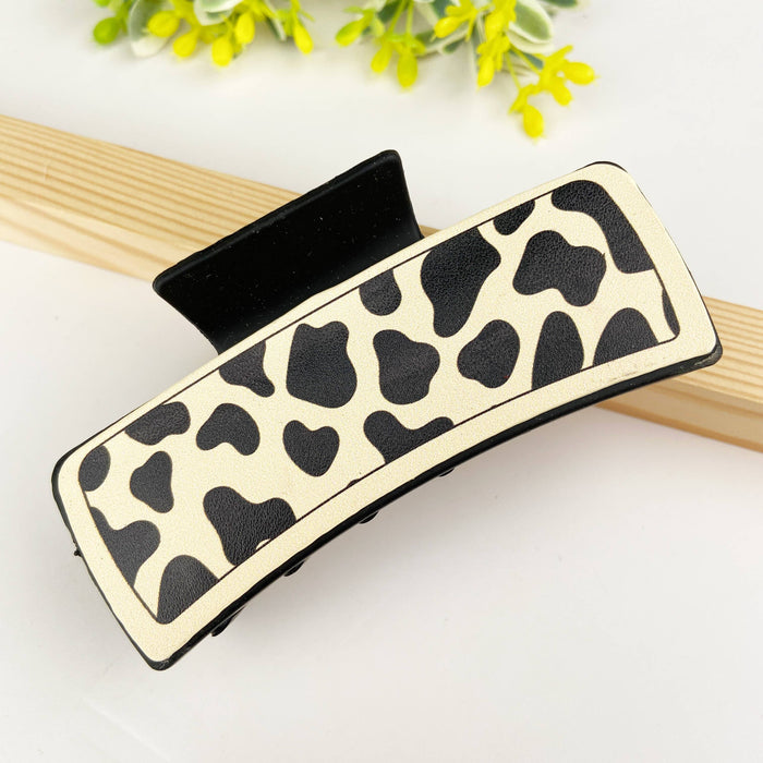Retro PU simple hair clip for women: A