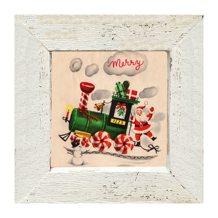 Santa on Christmas Train - Framed art