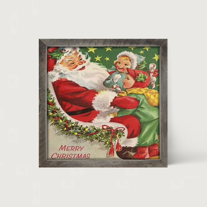Santa with Kids - Framed art