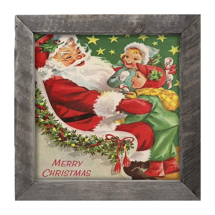 Santa with Kids - Framed art