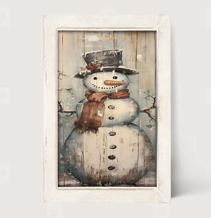 Smiling snowman - Framed art