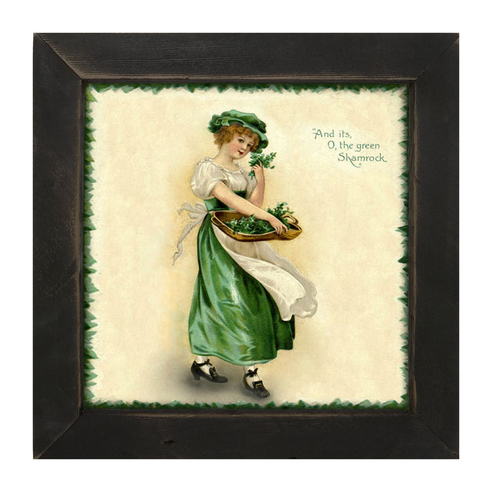 St. Patrick's Day Lady - Framed art