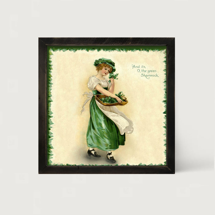 St. Patrick's Day Lady - Framed art