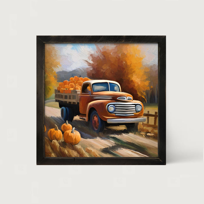 Stakebed of Pumpkins - Framed art
