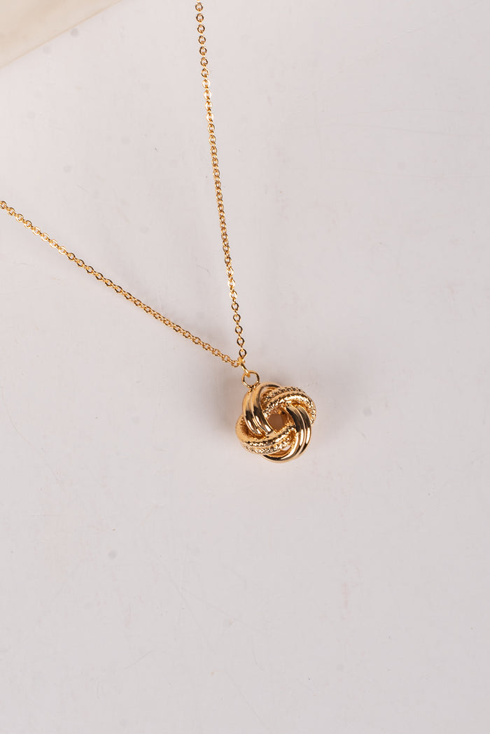 Tessa Gold Knot Charm Necklace