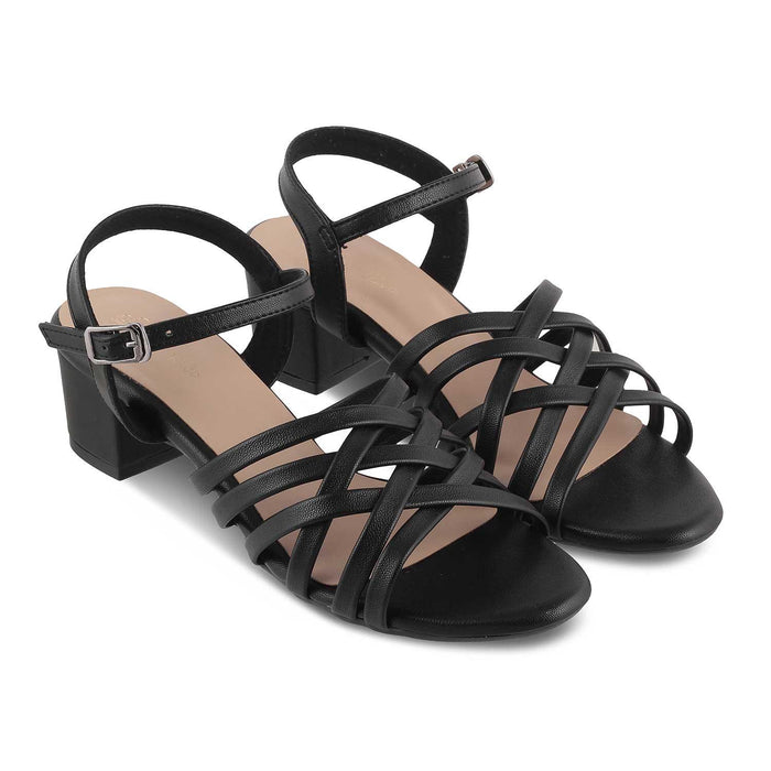 The Crosse Black Women's Dress Block Heel Sandals Tresmode - Tresmode