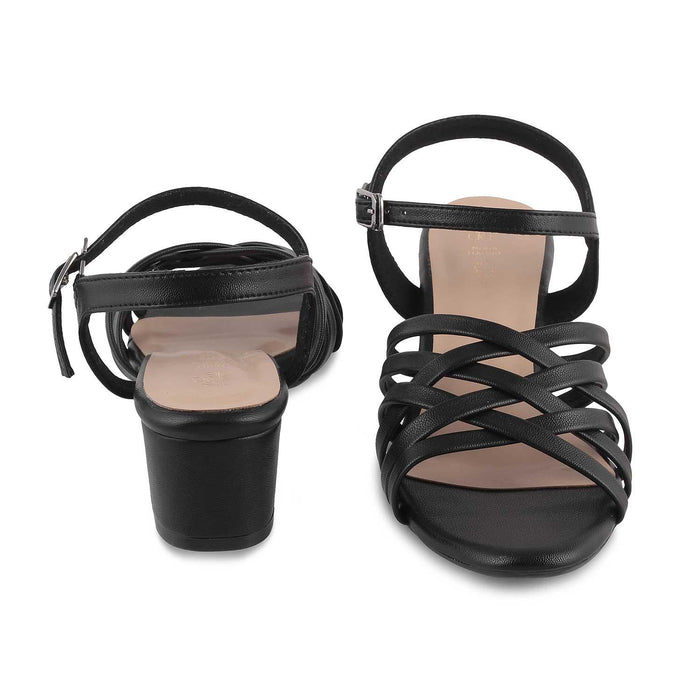 The Crosse Black Women's Dress Block Heel Sandals Tresmode - Tresmode