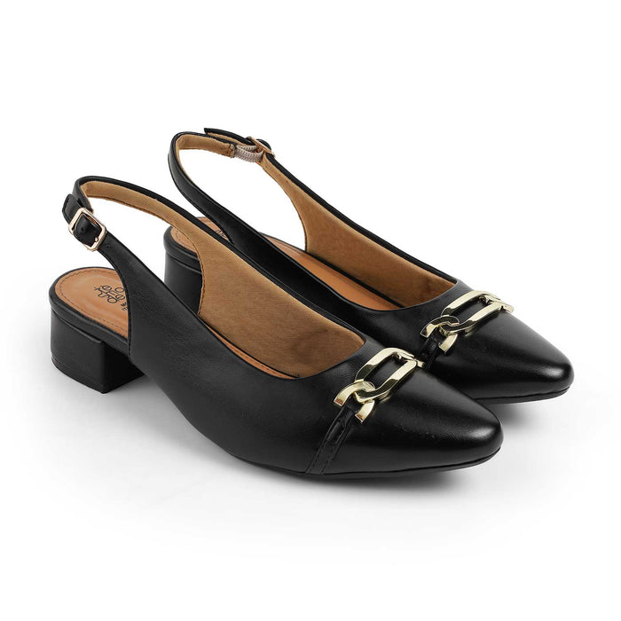 Tresmode Beshim Black | Statement Slingback Pumps