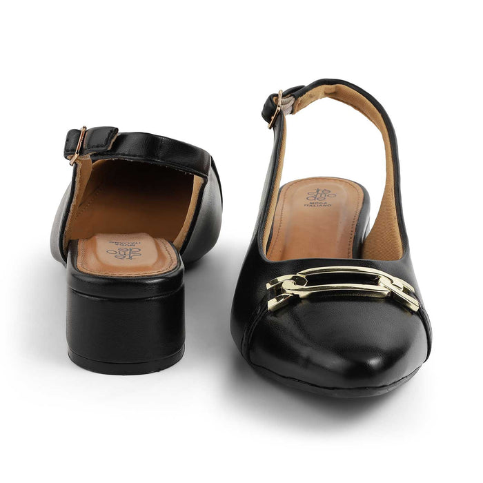 Tresmode Beshim Black | Statement Slingback Pumps
