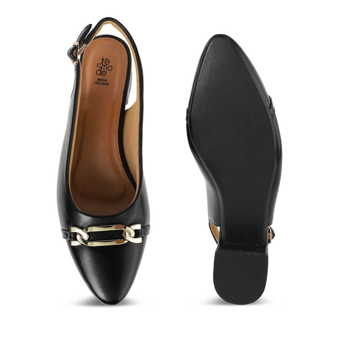 Tresmode Beshim Black | Statement Slingback Pumps