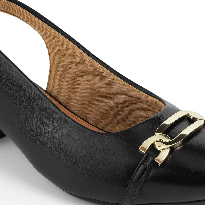 Tresmode Beshim Black | Statement Slingback Pumps