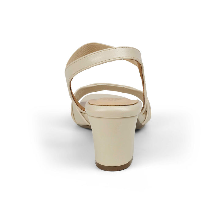 Tresmode Jive Cream Women's Dress Block Heel Sandals