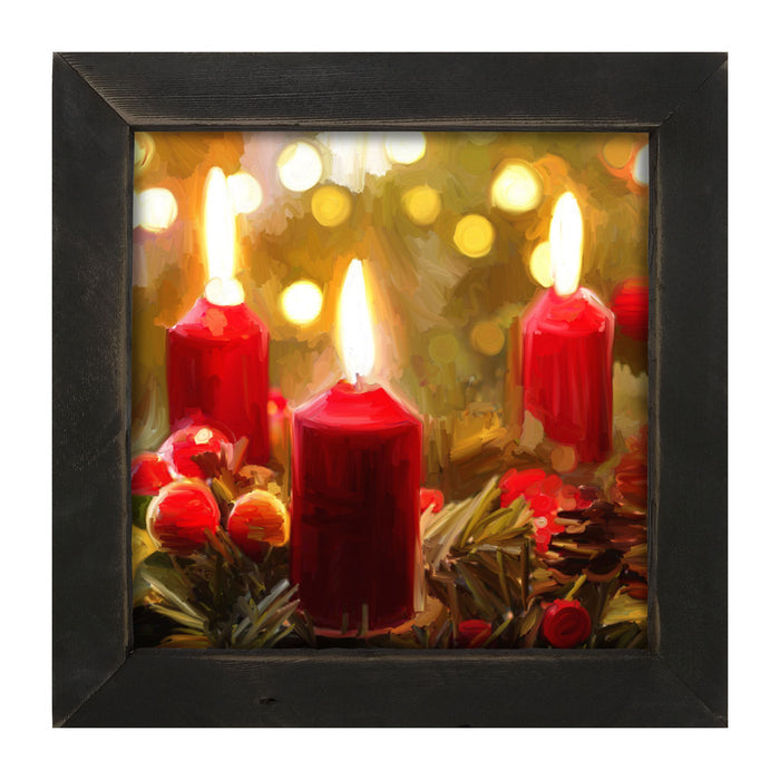 Trio of Christmas Candles - Framed art