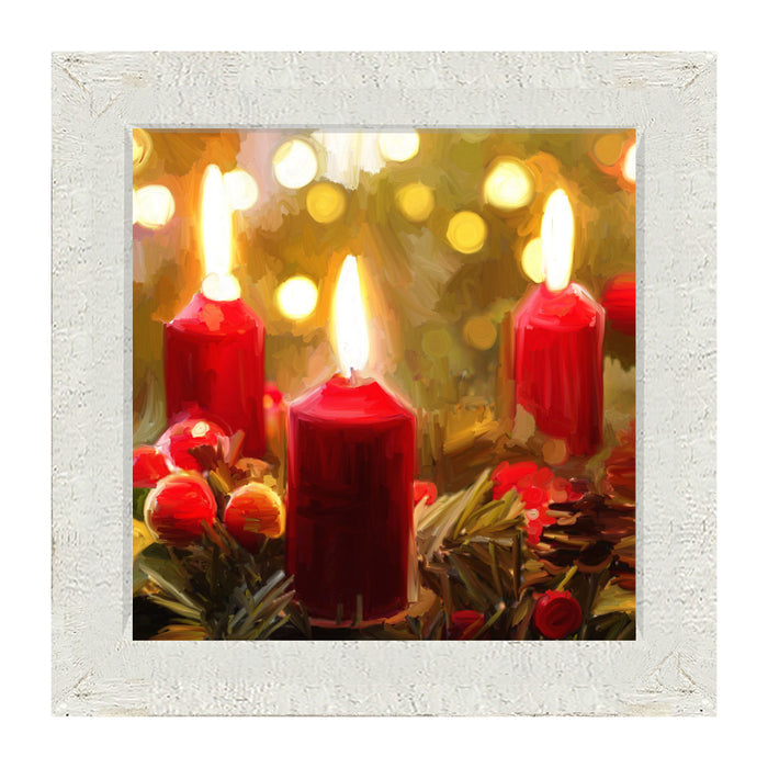 Trio of Christmas Candles - Framed art