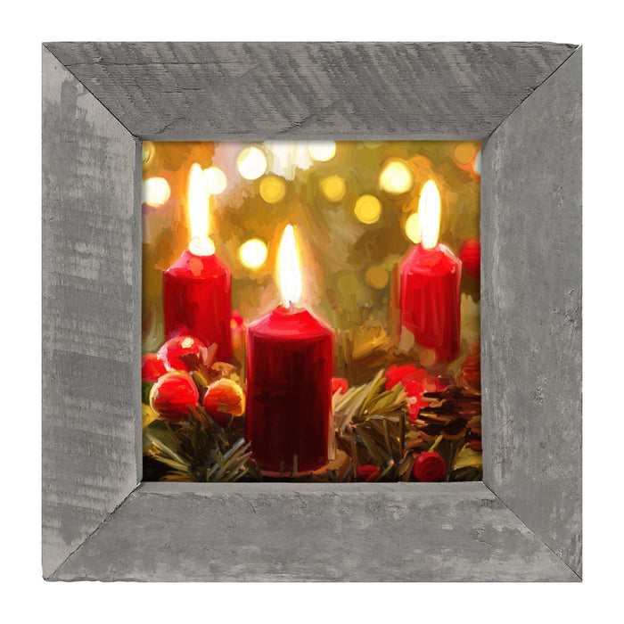 Trio of Christmas Candles - Framed art