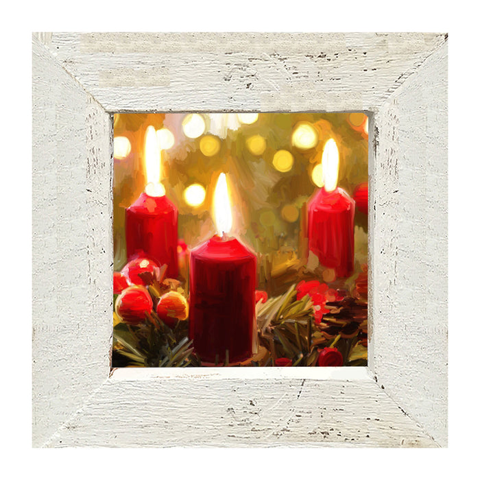Trio of Christmas Candles - Framed art