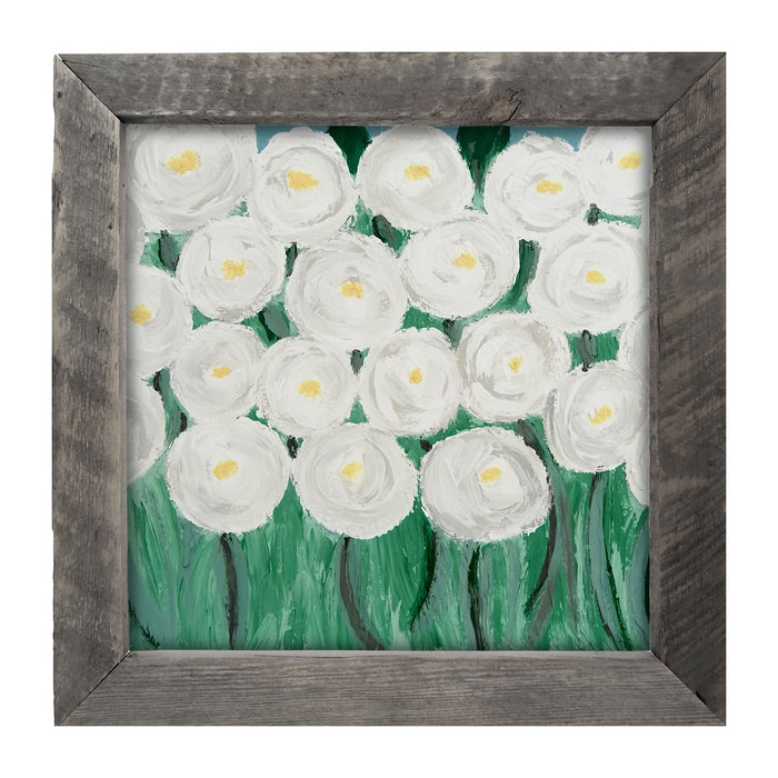 White Ranunculus - Framed art