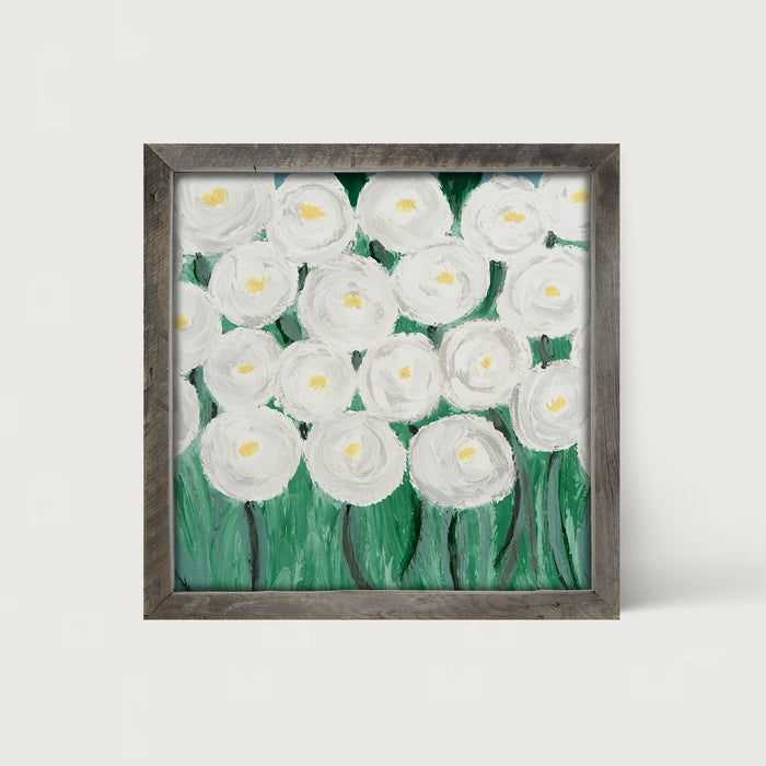 White Ranunculus - Framed art