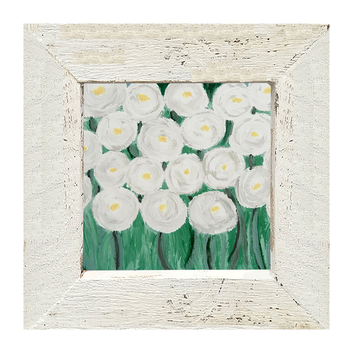 White Ranunculus - Framed art