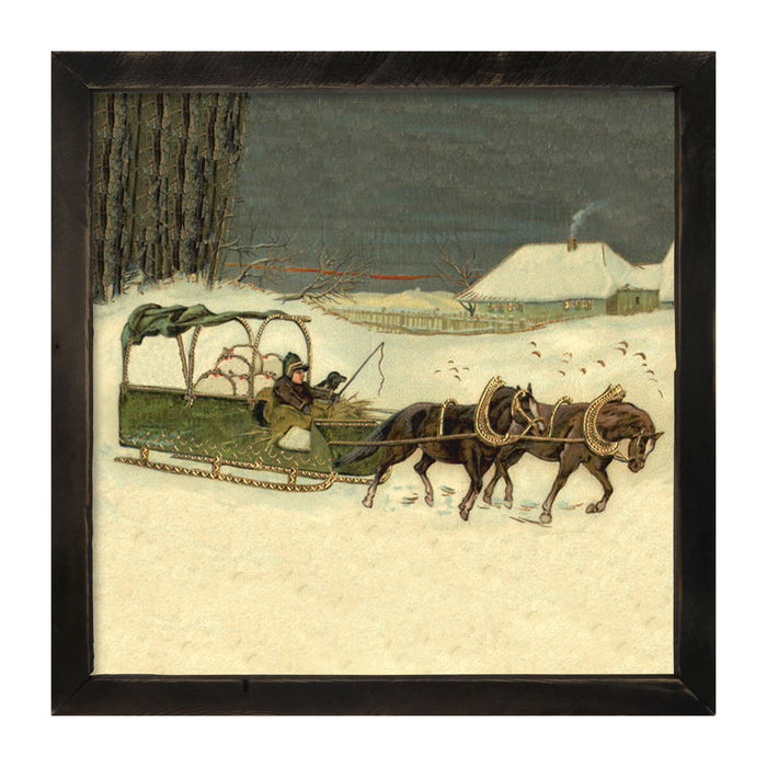 Winter Sleigh - Framed art