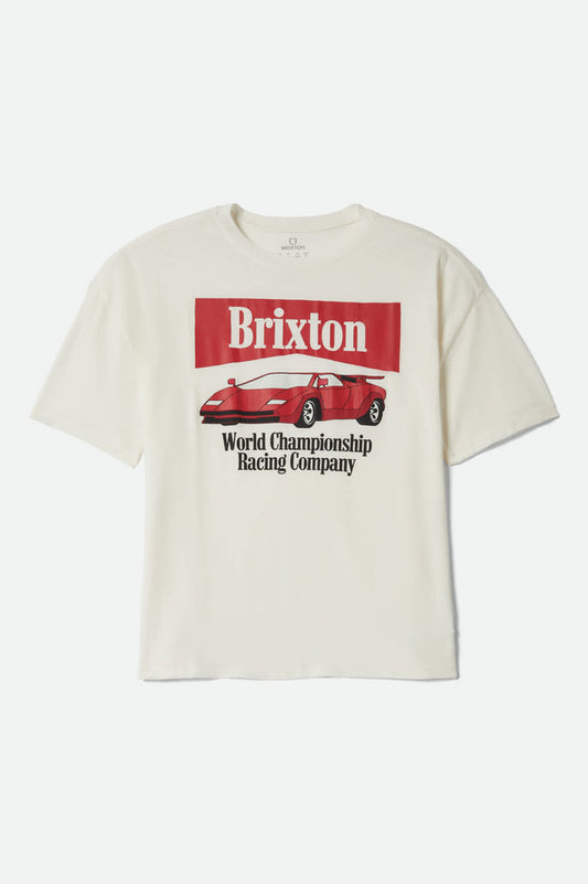 Women's World Champion Oversized Boyfriend T-Shirt in the color Off White - Front Product View